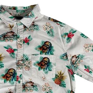 Star Wars Chewbacca White Hawaiian Shirt - Size Large